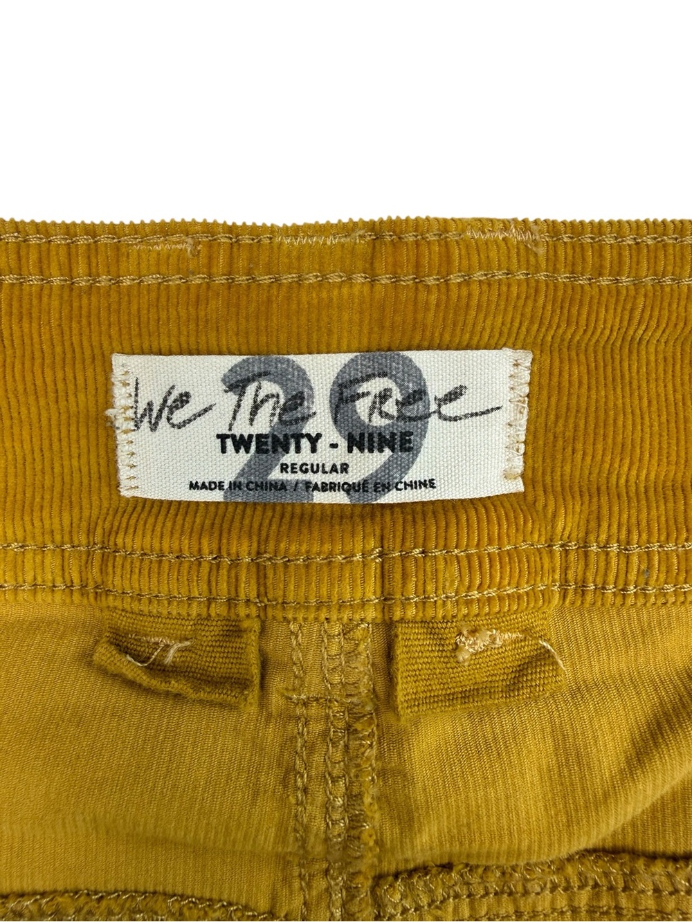 We The Free Mustard Button-Front Corduroy Mini Skirt - Picture 4 of 5